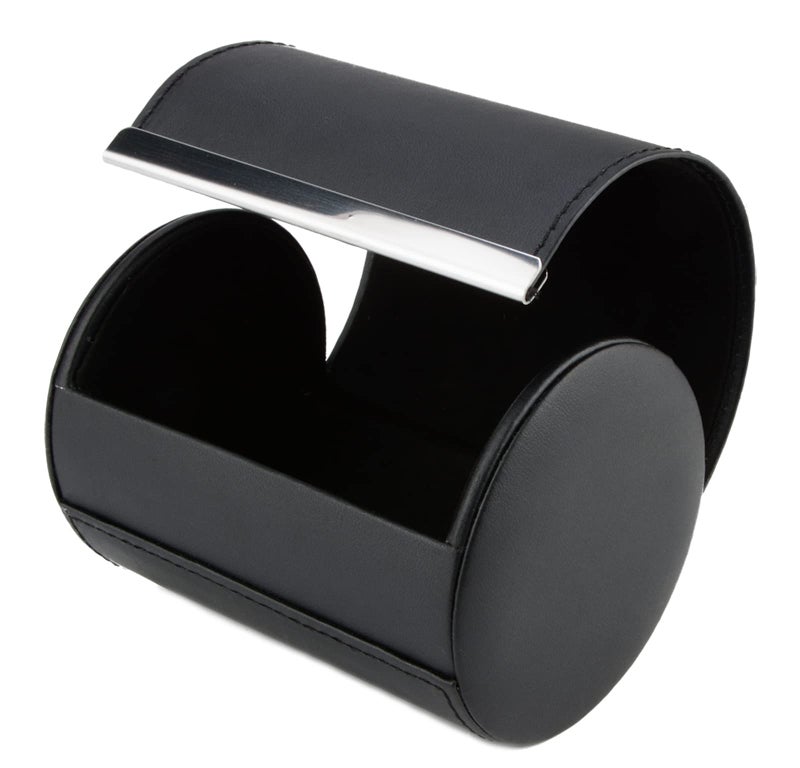 Iristide Neck Tie Box Formal Cylinder Men's Classy Necktie Travel Storage Case (Black) - Image 1